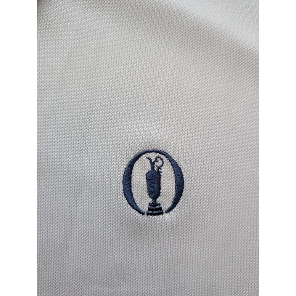 FootJoy FJ Men’s Golf Polo Shirt XL White Navy Striped Sleeves NWT Performance - Picture 5 of 7